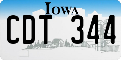 IA license plate CDT344