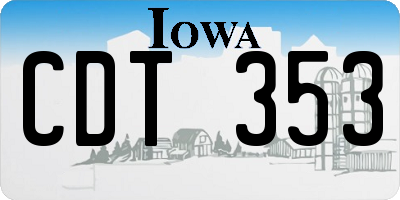 IA license plate CDT353