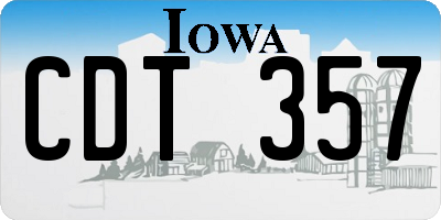 IA license plate CDT357