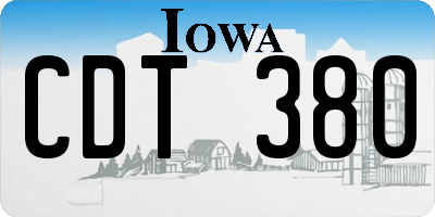 IA license plate CDT380