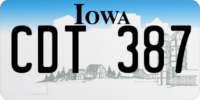 IA license plate CDT387