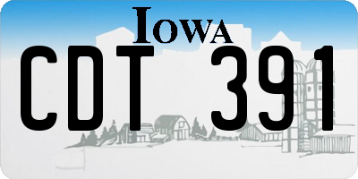 IA license plate CDT391