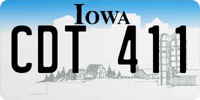 IA license plate CDT411