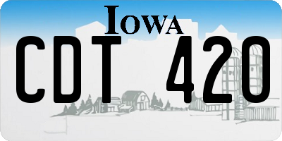 IA license plate CDT420