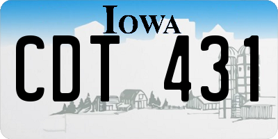 IA license plate CDT431