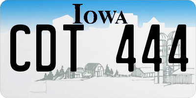IA license plate CDT444