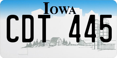 IA license plate CDT445