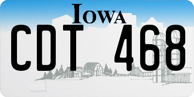 IA license plate CDT468