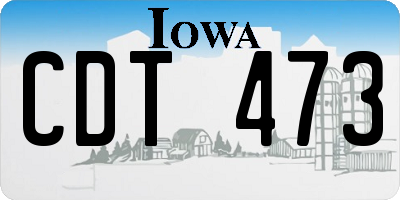 IA license plate CDT473