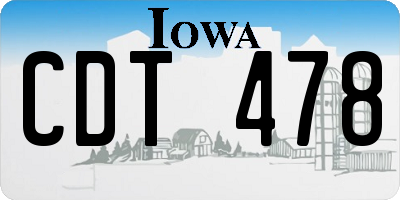 IA license plate CDT478