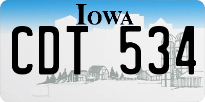 IA license plate CDT534