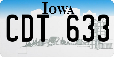 IA license plate CDT633