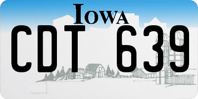 IA license plate CDT639