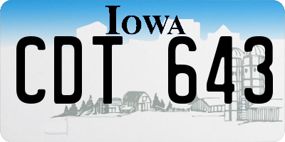 IA license plate CDT643