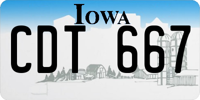 IA license plate CDT667
