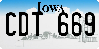 IA license plate CDT669