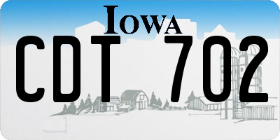 IA license plate CDT702