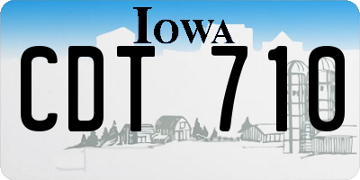 IA license plate CDT710