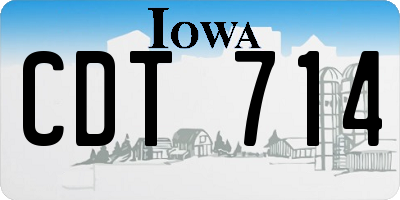 IA license plate CDT714