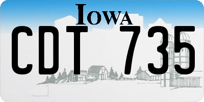 IA license plate CDT735