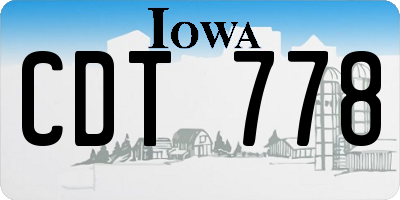 IA license plate CDT778