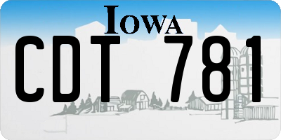 IA license plate CDT781