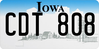 IA license plate CDT808