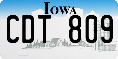 IA license plate CDT809