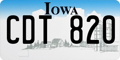 IA license plate CDT820