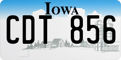 IA license plate CDT856