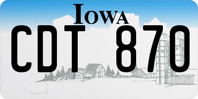 IA license plate CDT870