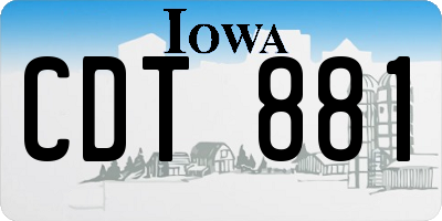IA license plate CDT881