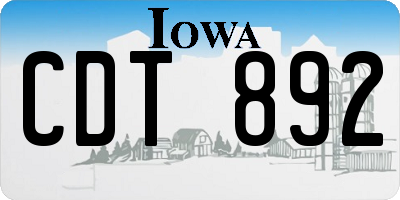 IA license plate CDT892