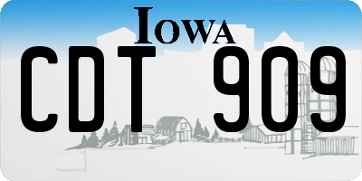 IA license plate CDT909
