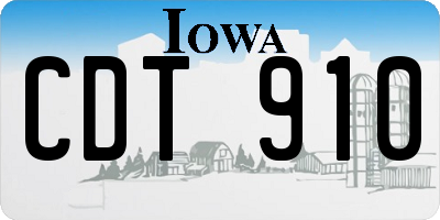 IA license plate CDT910
