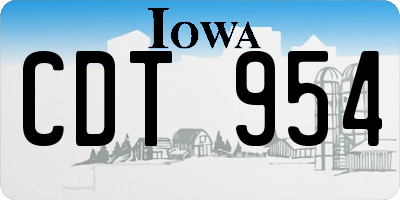IA license plate CDT954