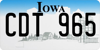 IA license plate CDT965