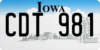 IA license plate CDT981