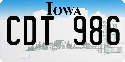 IA license plate CDT986
