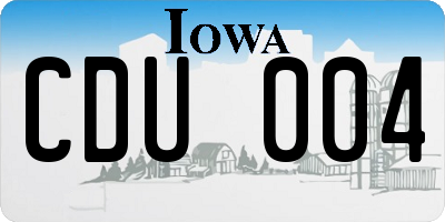 IA license plate CDU004