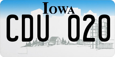 IA license plate CDU020