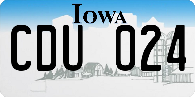 IA license plate CDU024