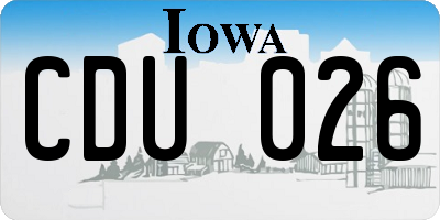 IA license plate CDU026