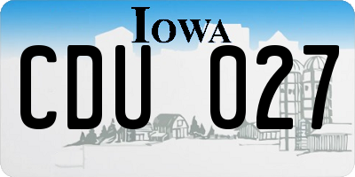 IA license plate CDU027