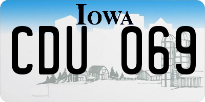 IA license plate CDU069