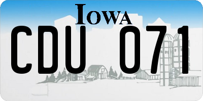 IA license plate CDU071