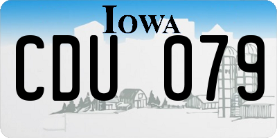 IA license plate CDU079