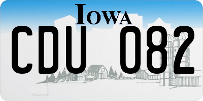 IA license plate CDU082