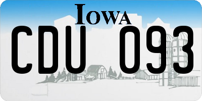 IA license plate CDU093