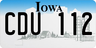 IA license plate CDU112